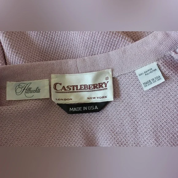 Vintage 70s Castleberry Albrechts Lavender Purple Dacron Textured Cardigan - Picture 10 of 10
